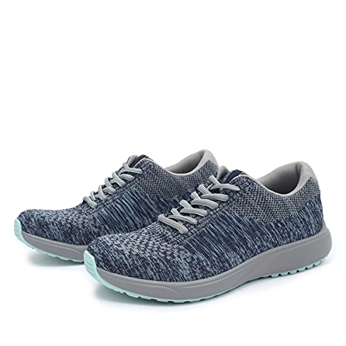 TRAQ by Alegria Womens Goalz Blue Multi Smart Walking Shoe 9.5-10 M US