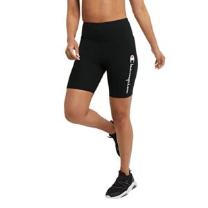 champion womens 7" authentic bike shorts, black-550761, large us
