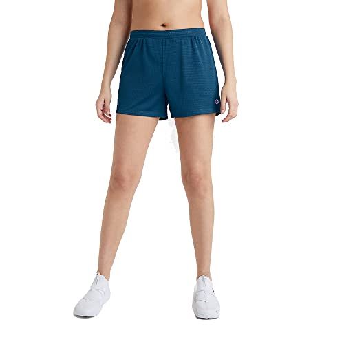 Champion Women's Pull, Loose, Athletic Mesh Shorts, 4", Fresh Teal, X-Large