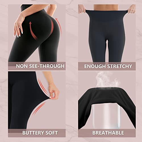 BLUEENJOY 3 Pack Leggings for Women-Butt Lift High Waisted Tummy Control Yoga Pants-Workout Running Leggings