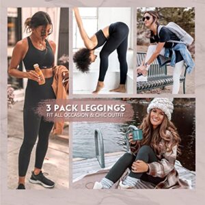 BLUEENJOY 3 Pack Leggings for Women-Butt Lift High Waisted Tummy Control Yoga Pants-Workout Running Leggings