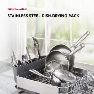 KitchenAid Full Size Stainless Steel Dish-Drying Rack, 20.47-Inch, Gray