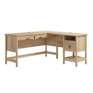 sauder adaline cafe l-desk, l: 59.65" x w: 59.65" x h: 29.92", orchard oak finish