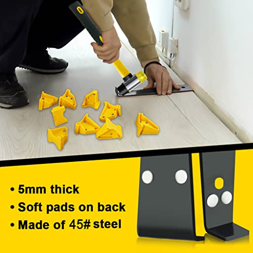 NAACOO Laminate Flooring Tools, Flooring Installation Kit, Vinyl Flooring Tools - Tapping Block with Handle, 2 in 1 Spacers, Heavy Duty Pull Bar, Reinforced Double-Faced Mallet