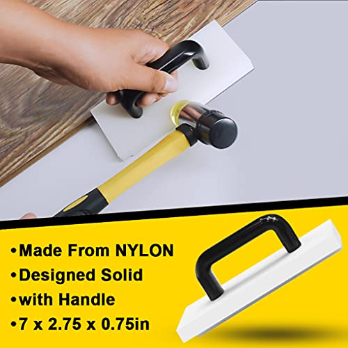 NAACOO Laminate Flooring Tools, Flooring Installation Kit, Vinyl Flooring Tools - Tapping Block with Handle, 2 in 1 Spacers, Heavy Duty Pull Bar, Reinforced Double-Faced Mallet