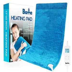 Banne Extra Large Heating Pad 33"x17" for Back Pain Relief and Cramps,Heat Therapy for Back Shoulder and Leg,Electric Heat Pad with 6 Heat Levels 4 Timers and Auto-Off