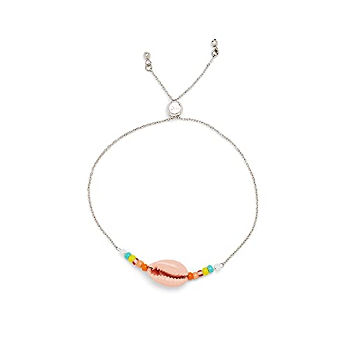 Pura Vida Silver-Plated Candy Pink Cowrie Bracelet - Adjustable Band, Coated Brand Charm - Winterfresh