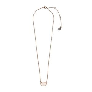 Pura Vida 16" Rose Gold Opal Necklace - Adjustable Length, Brass Base - Brand Charm, 3" Extender