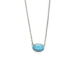 pura vida 16" silver opal necklace - adjustable length, brass base - brand charm, 3" extender