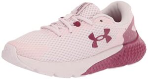 under armour women's charged rogue 3 running shoe, pink note (600)/wildflower, 8.5