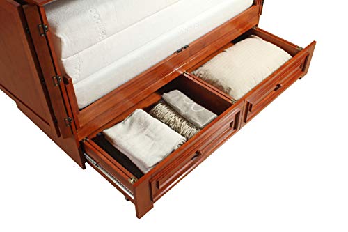 Mega Solutions Emurphybed Paradiseo Murphy Cabinet Chest Bed with Charging Station 8 Inch, Queen (Cherry)