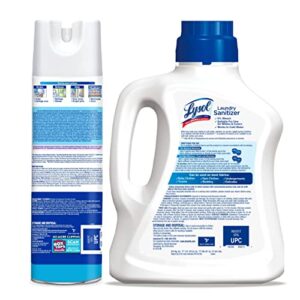 Lysol Laundry Sanitizer, Antibacterial Fabric Sanitizer, Crisp Linen, 90oz + Lysol Disinfectant Spray for Sanitizing and Antibacterial , Crisp Linen, 19 Fl Oz. (Pack of 2)