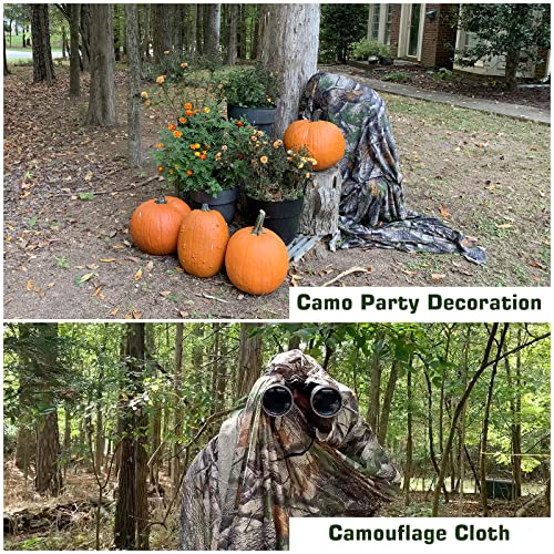 FLYEGO Camo Netting Camouflage Netting Camo Mesh Fabric See Through Camo Mesh Camo Blind Material for Duck Hunting, Tree Stand Blind, Sunshade, Decoration, Shooting (3.3ftx5ft, Bionic Leaves)