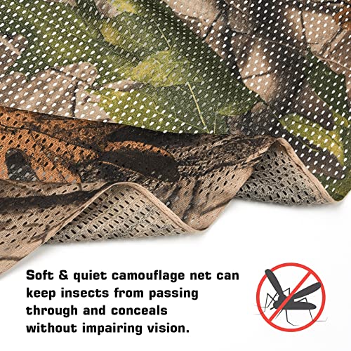 FLYEGO Camo Netting Camouflage Netting Camo Mesh Fabric See Through Camo Mesh Camo Blind Material for Duck Hunting, Tree Stand Blind, Sunshade, Decoration, Shooting (3.3ftx5ft, Bionic Leaves)