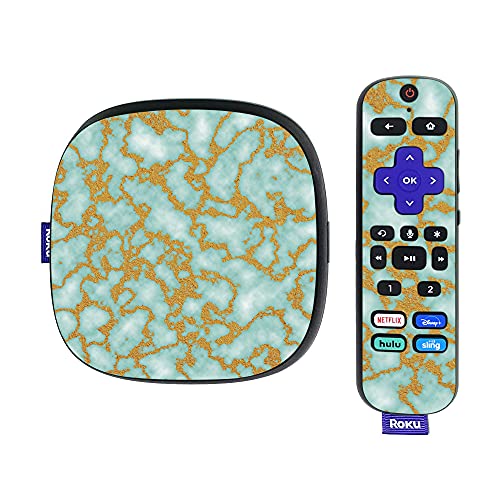 MightySkins Skin Compatible with Roku Ultra HDR 4K Streaming Media Player (2020) - Golden Jade | Protective, Durable, and Unique Vinyl Decal wrap Cover | Easy to Apply | Made in The USA