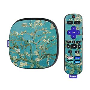 mightyskins skin compatible with roku ultra hdr 4k streaming media player (2020) - almond blossom | protective, durable, and unique vinyl decal wrap cover | easy to apply | made in the usa