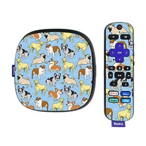 mightyskins skin compatible with roku ultra hdr 4k streaming media player (2020) - puppy party | protective, durable, and unique vinyl decal wrap cover | easy to apply | made in the usa