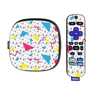 mightyskins skin compatible with roku ultra hdr 4k streaming media player (2020) - 90s fun | protective, durable, and unique vinyl decal wrap cover | easy to apply and change styles | made in the usa