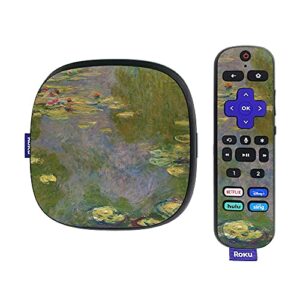 mightyskins skin compatible with roku ultra hdr 4k streaming media player (2020) - water lilies | protective, durable, and unique vinyl decal wrap cover | easy to apply | made in the usa