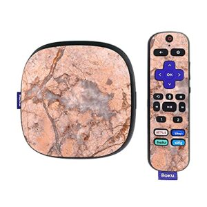 mightyskins skin compatible with roku ultra hdr 4k streaming media player (2020) - blush marble | protective, durable, and unique vinyl decal wrap cover | easy to apply | made in the usa