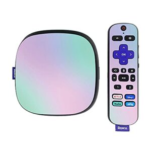 mightyskins skin compatible with roku ultra hdr 4k streaming media player (2020) - cotton candy | protective, durable, and unique vinyl decal wrap cover | easy to apply | made in the usa