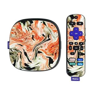 mightyskins skin compatible with roku ultra hdr 4k streaming media player (2020) - marble madness | protective, durable, and unique vinyl decal wrap cover | easy to apply | made in the usa