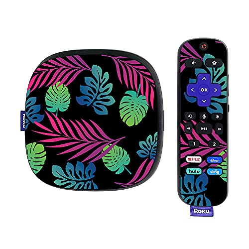 MightySkins Skin Compatible with Roku Ultra HDR 4K Streaming Media Player (2020) - Neon Tropics | Protective, Durable, and Unique Vinyl Decal wrap Cover | Easy to Apply | Made in The USA