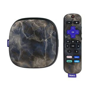mightyskins skin compatible with roku ultra hdr 4k streaming media player (2020) - stormy marble | protective, durable, and unique vinyl decal wrap cover | easy to apply | made in the usa