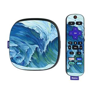 mightyskins skin compatible with roku ultra hdr 4k streaming media player (2020) - perfect wave | protective, durable, and unique vinyl decal wrap cover | easy to apply | made in the usa