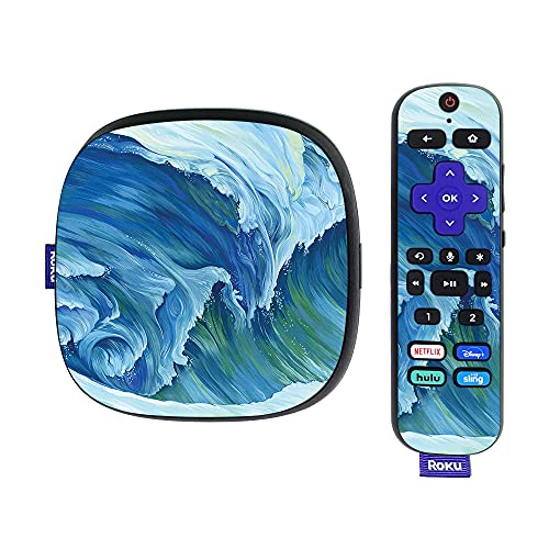 MightySkins Skin Compatible with Roku Ultra HDR 4K Streaming Media Player (2020) - Perfect Wave | Protective, Durable, and Unique Vinyl Decal wrap Cover | Easy to Apply | Made in The USA