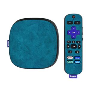 mightyskins skin compatible with roku ultra hdr 4k streaming media player (2020) - blue strokes | protective, durable, and unique vinyl decal wrap cover | easy to apply | made in the usa