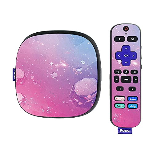 MightySkins Skin Compatible with Roku Ultra HDR 4K Streaming Media Player (2020) - Pink Diamond | Protective, Durable, and Unique Vinyl Decal wrap Cover | Easy to Apply | Made in The USA