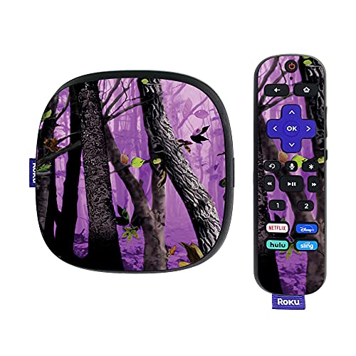 MightySkins Skin Compatible with Roku Ultra HDR 4K Streaming Media Player (2020) - Purple Tree Camo | Protective, Durable, and Unique Vinyl Decal wrap Cover | Easy to Applys | Made in The USA