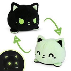 teeturtle - the original reversible cat plushie - glow in the dark - cute sensory fidget stuffed animals that show your mood