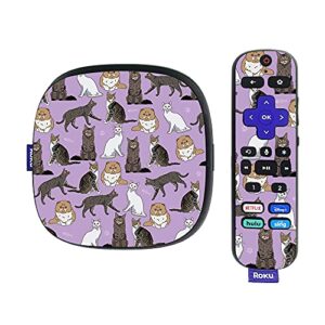 mightyskins skin compatible with roku ultra hdr 4k streaming media player (2020) - cat chaos | protective, durable, and unique vinyl decal wrap cover | easy to apply | made in the usa