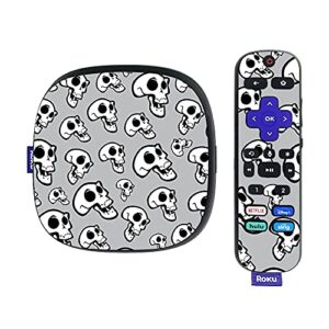 mightyskins skin compatible with roku ultra hdr 4k streaming media player (2020) - laughing skulls | protective, durable, and unique vinyl decal wrap cover | easy to apply | made in the usa