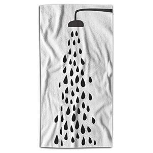 wondertify black shower icons hand towel bathroom sign hand towels for bathroom, hand & face washcloths 15x30 inches white