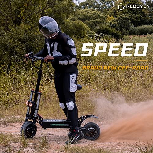 REDDYDY Adult Electric Scooter, Max Speed 55MPH,Total Power 6000W, 75mile Long Range Battery, 60V Dual Drive, 11-inch Wheels, Portable Foldable, Off Road (60V38AH 70-75 Mile Range)