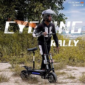 REDDYDY Adult Electric Scooter, Max Speed 55MPH,Total Power 6000W, 75mile Long Range Battery, 60V Dual Drive, 11-inch Wheels, Portable Foldable, Off Road (60V38AH 70-75 Mile Range)