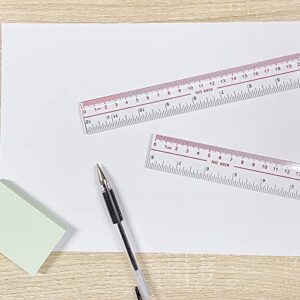 3 Pack Two-Color Scale (inch, cm) Plastic Ruler Set Straight Ruler Plastic Measuring Tool for Student School Office (6 inch Ruler,8 inch Ruler, 12 inch ruler/15,20,30cm)