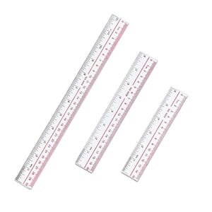 3 Pack Two-Color Scale (inch, cm) Plastic Ruler Set Straight Ruler Plastic Measuring Tool for Student School Office (6 inch Ruler,8 inch Ruler, 12 inch ruler/15,20,30cm)