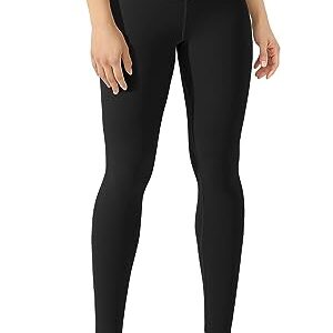 ODODOS Women's Cross Waist 7/8 Yoga Leggings with Inner Pocket, Inseam 25" Gathered Crossover Workout Yoga Pants, Black, Small