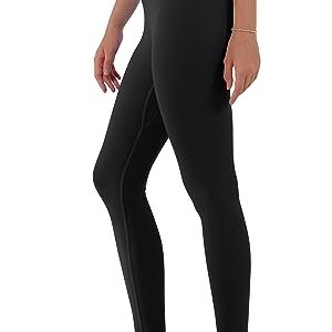 ODODOS Women's Cross Waist 7/8 Yoga Leggings with Inner Pocket, Inseam 25" Gathered Crossover Workout Yoga Pants, Black, Small