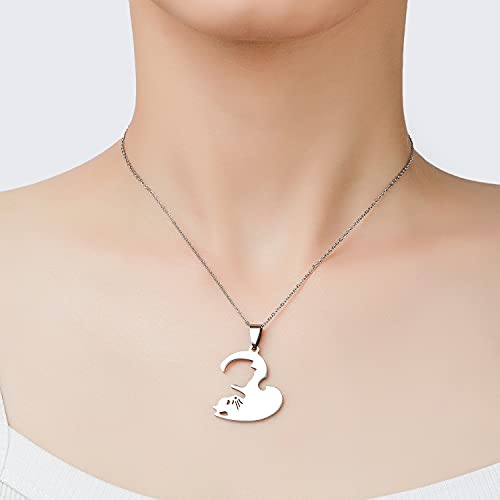 HANRESHE Cat Matching Necklaces Best Friend Necklaces Girls Fashion Couples Friendship Pendant Heart Yin Yang Friendship Necklace For 2