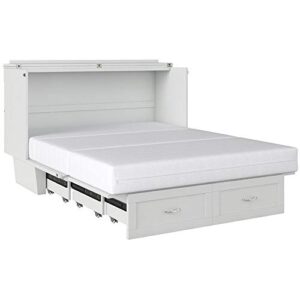 atlin designs modern wood queen murphy bed chest in white finish