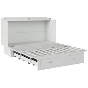 Atlin Designs Modern Wood Queen Murphy Bed Chest in White Finish