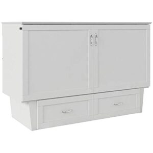 Atlin Designs Modern Wood Queen Murphy Bed Chest in White Finish