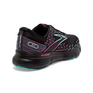Brooks Women's Glycerin 20 Neutral Running Shoe - Black/Blue Light/Pink - 8.5 Medium