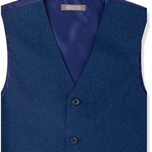 Van Heusen Boys' 4-Piece Formal Suit Set, Vest, Pants, Collared Dress Shirt, and Tie, Blue Jean, 8