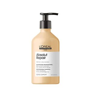 l'oréal professionnel absolut repair shampoo | protein hair treatment | repairs damage & provides shine | with quinoa & proteins | for dry, damaged hair | 16.9 fl. oz.